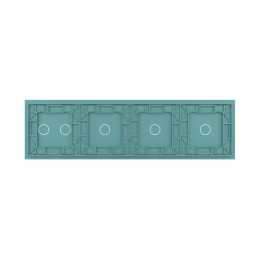 Панель для четырех сенсорных выключателей Livolo, 5 клавиш (1+1+1+2), цвет зеленый, стекло