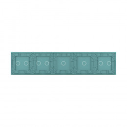 Панель для пяти сенсорных выключателей Livolo, 8 клавиш (2+1+1+2+2), цвет зеленый, стекло