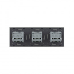 Сенсорный выключатель Livolo 6 клавиш (2+2+2), 3 поста Серый VL-C706-15