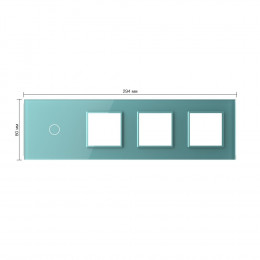 Панель для сенсорного выключателя и 3-х розеток Livolo, 1 клавиша, цвет зеленый, стекло