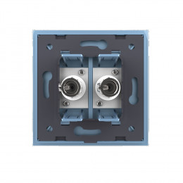 Розетка телевизионная двойная Livolo, 1 пост, цвет синий