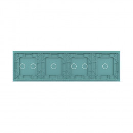 Панель для четырех сенсорных выключателей Livolo, 6 клавиш (1+2+1+2), цвет зеленый, стекло