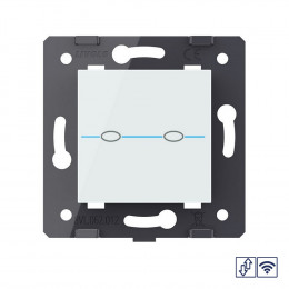 Сенсорный выключатель для штор Livolo Quadro с функцией радиоуправления, цвет белый (механизм)