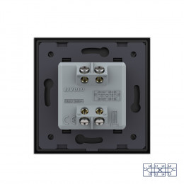 Одноклавишный перекрестный механический выключатель Livolo, 1 пост, цвет черный