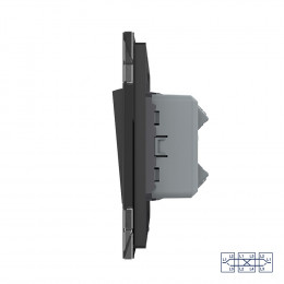 Одноклавишный перекрестный механический выключатель Livolo, 1 пост, цвет черный