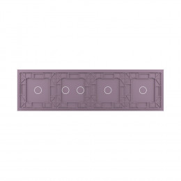 Панель для четырех сенсорных выключателей Livolo, 5 клавиш (1+1+2+1), цвет розовый, стекло