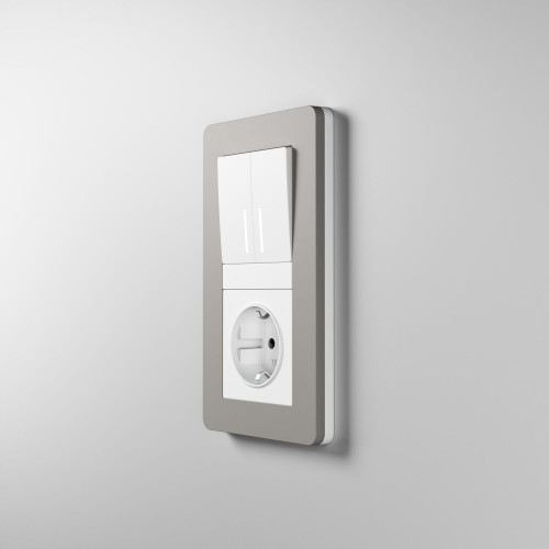 Купить Рамка из поликарбоната на 2 поста Split дымчатый/белый, soft-touch в rum24.ru фото: 5