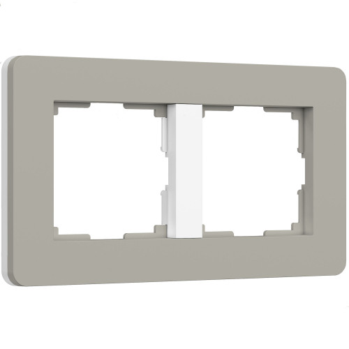 Купить Рамка из поликарбоната на 2 поста Split дымчатый/белый, soft-touch в rum24.ru