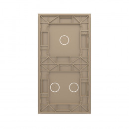 Панель вертикальная для двух сенсорных выключателей Livolo, 3 клавиши (1+2), цвет золотой, стекло