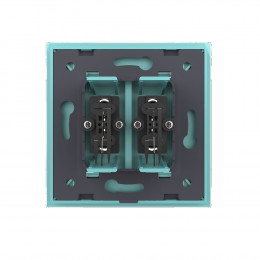 Розетка аудио RCA "двойной тюльпан" двойная Livolo, 1 пост, цвет зеленый