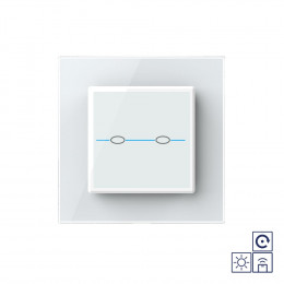 Сенсорный импульсный радиоуправляемый выключатель Livolo Quadro сухой контакт 2 клавиши Белый