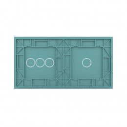 Панель для двух сенсорных выключателей Livolo, 4 клавиши (1+3), цвет зеленый, стекло