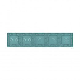 Панель для пяти сенсорных выключателей Livolo, 7 клавиш (1+1+1+2+2), цвет зеленый, стекло