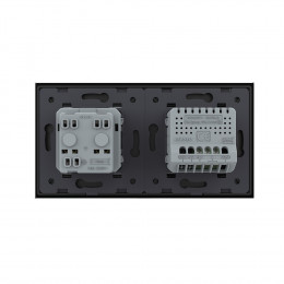 Одноклавишный сенсорный выключатель с розеткой Livolo, 2 поста, цвет черный