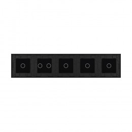 Панель для пяти сенсорных выключателей Livolo, 6 клавиш (1+1+1+2+1), цвет черный, стекло