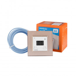 Терморегулятор Welrok AZ Wi-Fi для рамки LIVOLO с электронным управлением, датчик пола 3 м, цвет белый с рамкой шампань