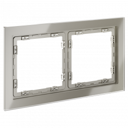 Рамка стеклянная VOLTUM S70 на 2 поста, (шелк, стекло) VLS110204