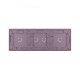 Панель для трех сенсорных выключателей Livolo, 4 клавиши (1+2+1), цвет розовый, стекло