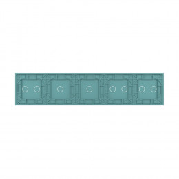 Панель для пяти сенсорных выключателей Livolo, 8 клавиш (2+2+1+1+2), цвет зеленый, стекло