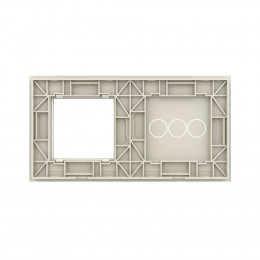 Панель для трехклавишного сенсорного выключателя и розетки Livolo, цвет жемчужный, стекло