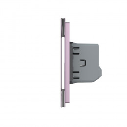 Сенсорный выключатель Livolo 2 клавиши (1+1), 2 поста Розовый VL-C701-17/VL-C701-17