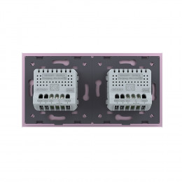 Сенсорный выключатель Livolo 2 клавиши (1+1), 2 поста Розовый VL-C701-17/VL-C701-17