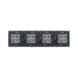 Розетка электрическая четыре поста 220В LIVOLO серая VL-C7C4EU-15