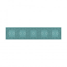 Панель для пяти сенсорных выключателей Livolo, 9 клавиш (2+2+1+2+2), цвет зеленый, стекло