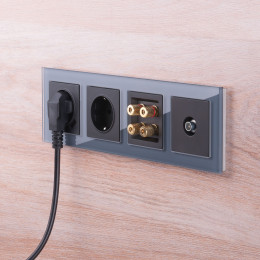 Рамка из стекла на 4 поста Favorit серый