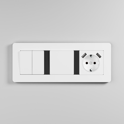 Купить Рамка из поликарбоната на 3 поста Split белый/черный, soft-touch в rum24.ru фото: 7