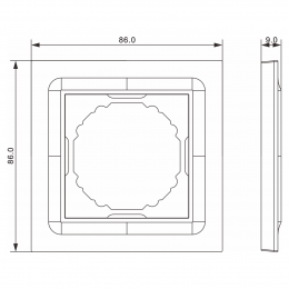 Рамка 1-я, Wave матовый серый, серия A07 DEW21140