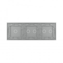 Панель для трех сенсорных выключателей Livolo, 5 клавиш (2+2+1), цвет серый, стекло