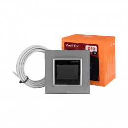 Терморегулятор Welrok PRO для рамки LIVOLO с электронным управлением, датчик воздуха, датчик пола 3 м, цвет черный с серой рамкой