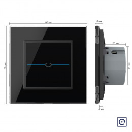 Сенсорный дверной звонок Livolo Quadro 1 клавиша 1 модуль Черный VL-Q701B-12