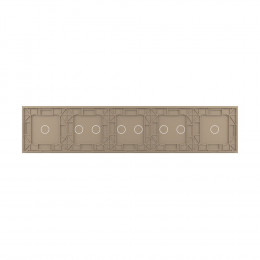 Панель для пяти сенсорных выключателей Livolo, 8 клавиш (1+2+2+2+1), цвет золотой, стекло