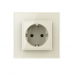 Розетка электрическая 16A Livolo, 1 пост, цвет жемчужный