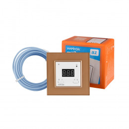 Терморегулятор Welrok AZ Wi-Fi для рамки LIVOLO с электронным управлением, датчик пола 3 м, цвет белый с золотой рамкой