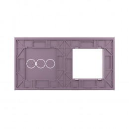 Панель для розетки и трехклавишного сенсорного выключателя Livolo, цвет розовый, стекло