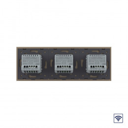 Сенсорный выключатель Livolo с функцией радиоуправления, 3 клавиши (1-1-1), 3 поста, цвет золотой