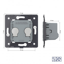 Двухклавишная сенсорная кнопка Livolo 12/24В (механизм) VL-FC2HC-2G
