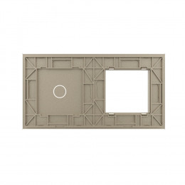 Панель для розетки и сенсорного выключателя Livolo, 1 клавиша, цвет шампань, стекло