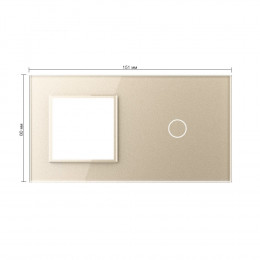 Панель для розетки и сенсорного выключателя Livolo, 1 клавиша, цвет шампань, стекло