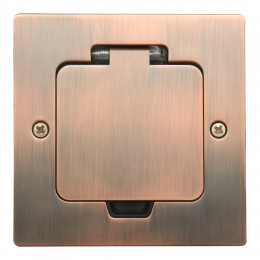 Лючок 2 мод. (1 мод. 45х45 мм.), красная медь, IP44, (с уст. набором) DFB2MRRC