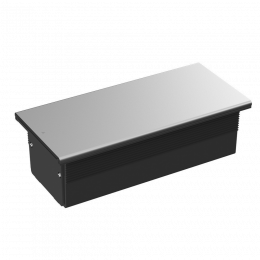 Настольный встраиваемый розеточный блок, сдвижная крышка, 6 мод. (3 мод. 45х45), серебро DDSB6SCAC