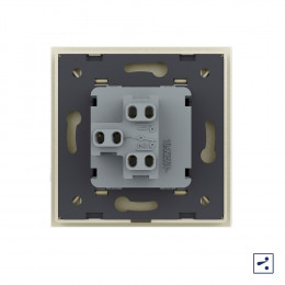 Одноклавишный проходной механический выключатель Livolo, 1 пост, цвет жемчужный