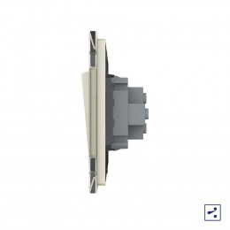 Одноклавишный проходной механический выключатель Livolo, 1 пост, цвет жемчужный