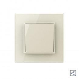 Одноклавишный проходной механический выключатель Livolo, 1 пост, цвет жемчужный