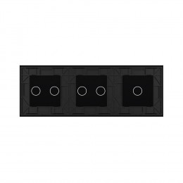 Панель тройная: 1 выключатель + 2 выключателя + 2 выключателя Черная