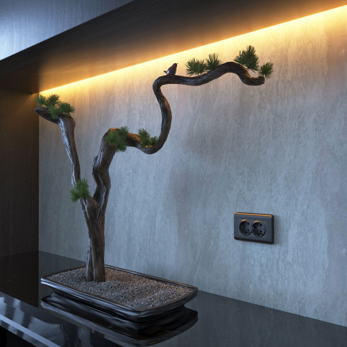 Купить Рамка из поликарбоната для двойной розетки Stream графит в rum24.ru фото: 2