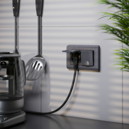 Рамка из поликарбоната для двойной розетки Stream графит